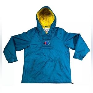 New NWT SUPREME x CHAMPION PULLOVER PARKA JACKET Hornets TEAL Size: MEDIUM NWT